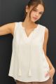 Linen Blend V-Neck Tank