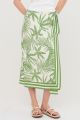 Print Wrap Skirt Green