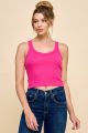 Ribbed Cropped V-Neck Tank