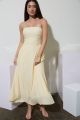 Lace Trim Strapless Maxi Yellow