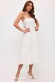Cotton Eyelet Tie Back Midi Dress White