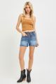 High Rise Front Tie-Up Shorts with Patch Pockets Medium