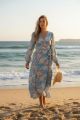 Floral Wrap Dress Blue