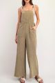 Adjustable Mineral Washed Overalls Olive