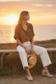 Mineral Washed Button Down Blouse