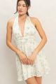 Floral Halter Dress Green
