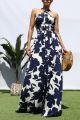 Print Maxi Dress Navy