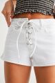 Lace Up Short White