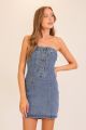 Lace Up Denim Dress