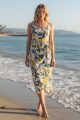 Lemon Print Wrap Dress