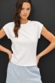 Cap Sleeve Crewneck Tee Off White