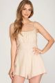 Tie Top Linen Romper Natural