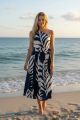 Print One Shoulder Dress Navy