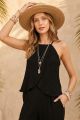 Flowy Halter Top Black