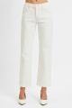 Stitched Mid Rise Ankle Jeans Cream