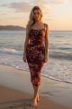 Floral Mesh Midi Dress