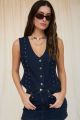 Studded Denim Vest