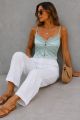 Lace Cropped Tank Sage