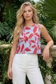 Print Blouse With Button Detail