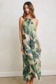 Palm Print Maxi Dress