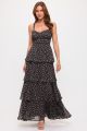Floral Ruffle Maxi Dress Black